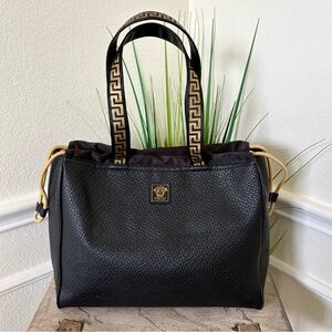 Versace Black and Gold Tote Bag